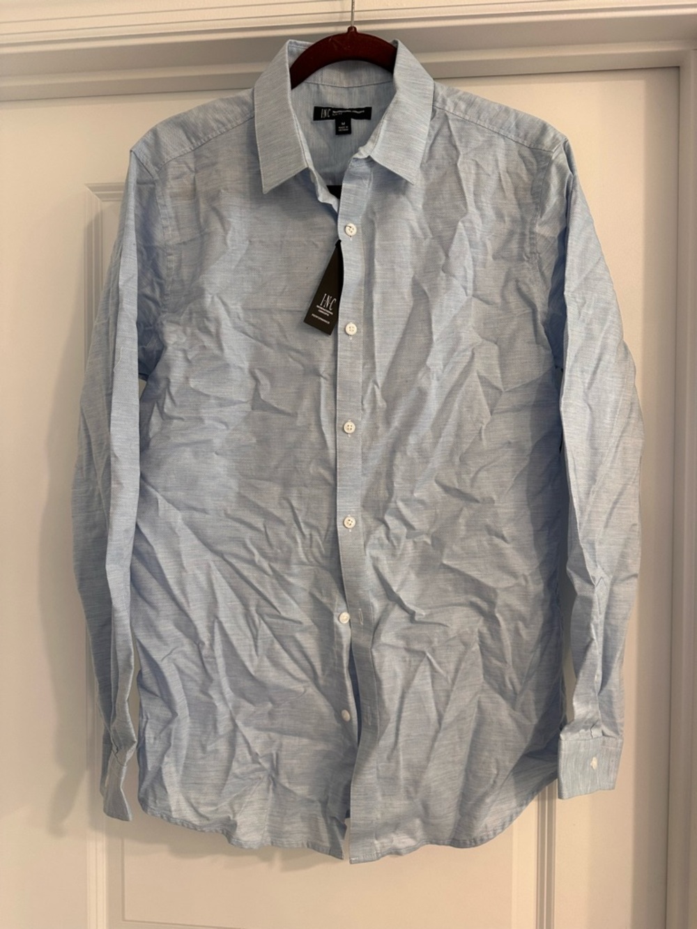 Men’s Light Blue Slim Fit Casual Button-Down Shirt
